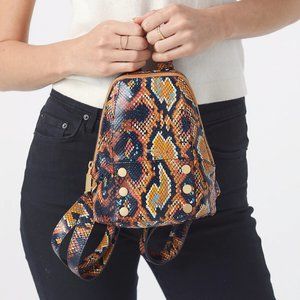 Hammitt Hunter Mini Leather Backpack Botanical Snake Brushed Gold Retired NWT
